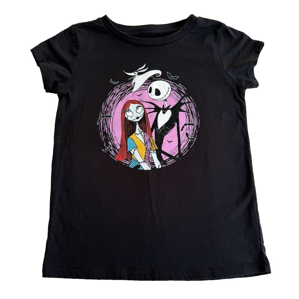 Girl's Nightmare Before Christmas TShirt Jack Skellington Sally Xmas Sz L 10/12